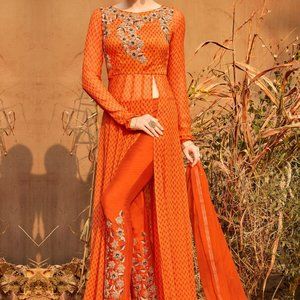 ORANGE GEORGETTE ANARKALI